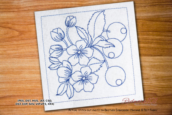 Red Berries with Tree Branch Redwork: A Designer's Review