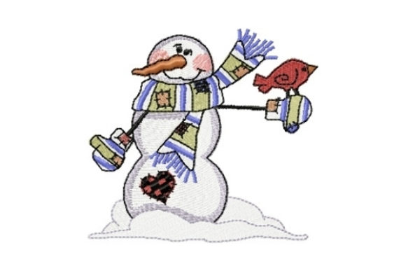 Snowman Bertie Embroidery Design for Handmade Gifts