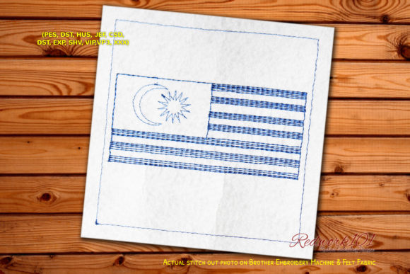 Wavy Malaysia Flag Redwork – Project-Ready Review